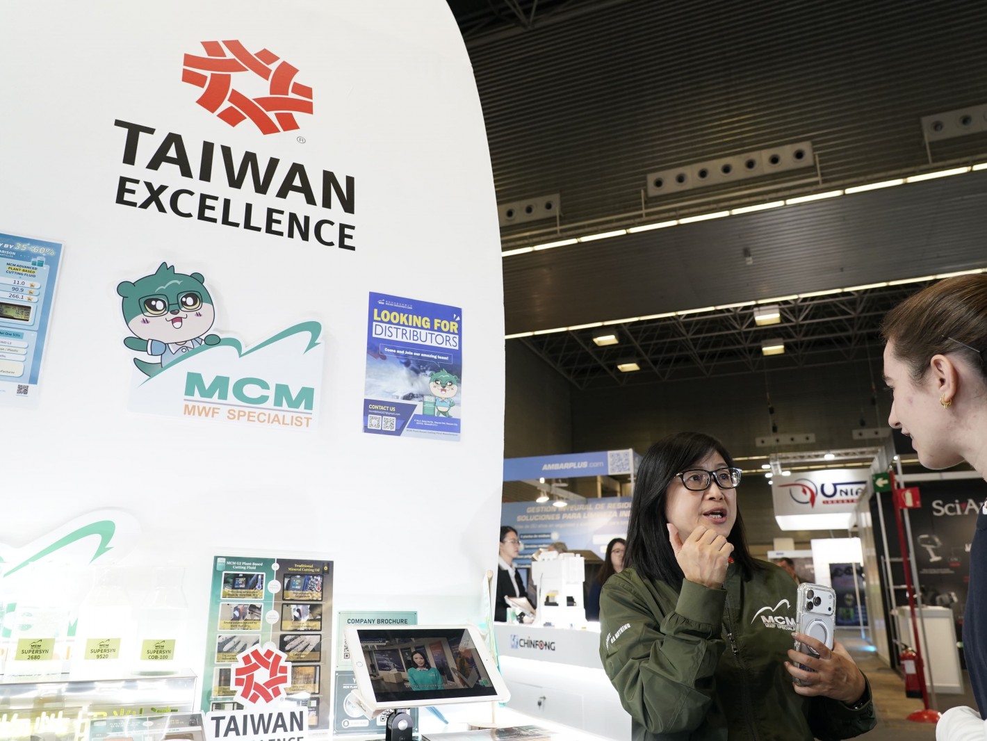 Mecom shows its plant based cutting fluids in the pavilion