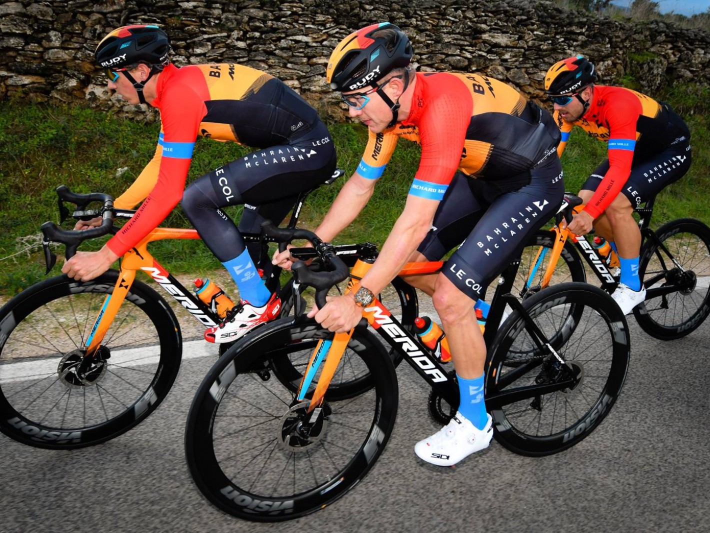 The team sponsored by Merida--Team Bahrain McLaren will participate in the World Tour Pro Teams road bike race this year with three models of Merida's racing bikes: SCULTURA, REACTO and TIME WARP TT.