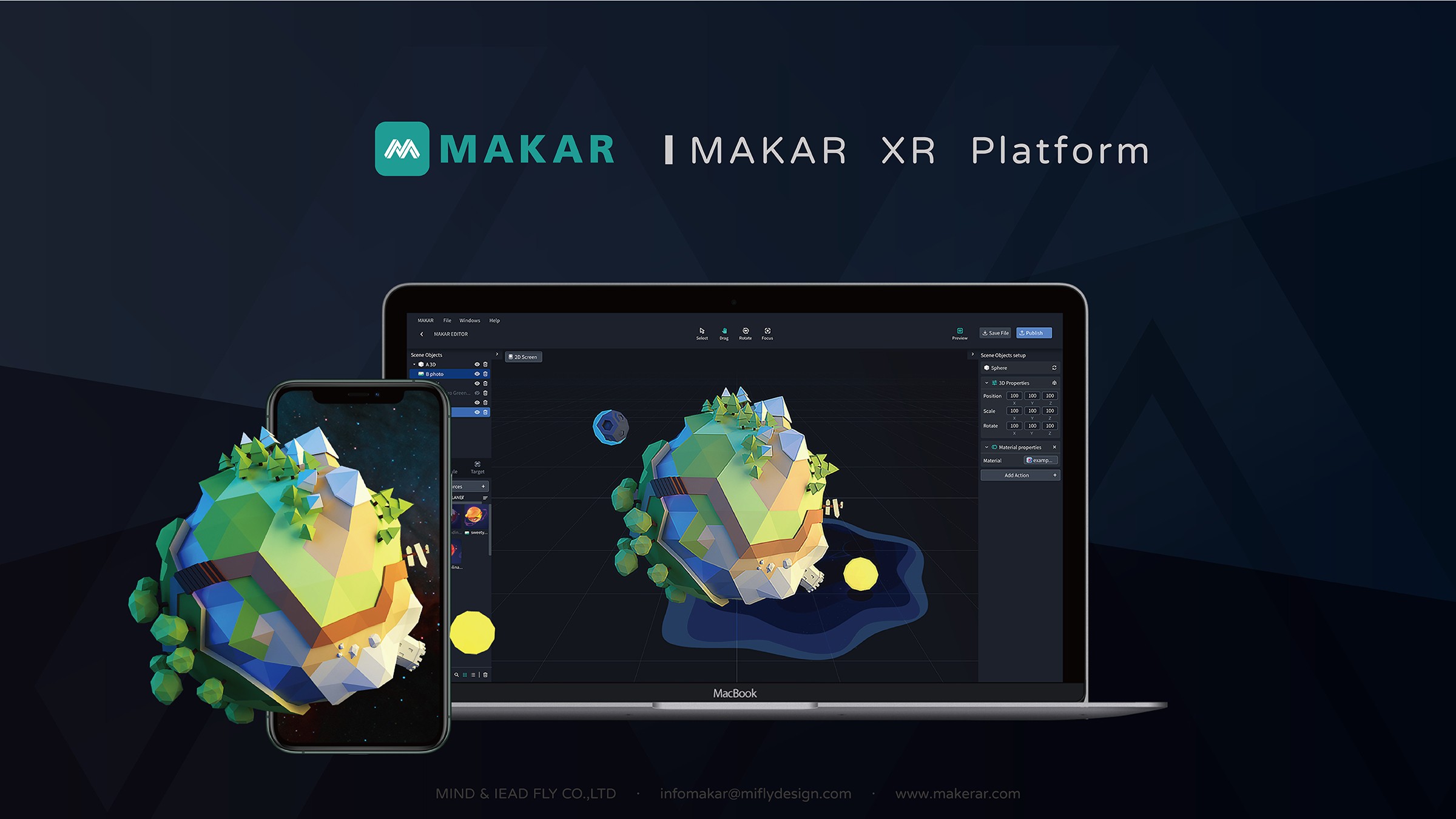 MAKAR, an AR/VR builder no-code platform.