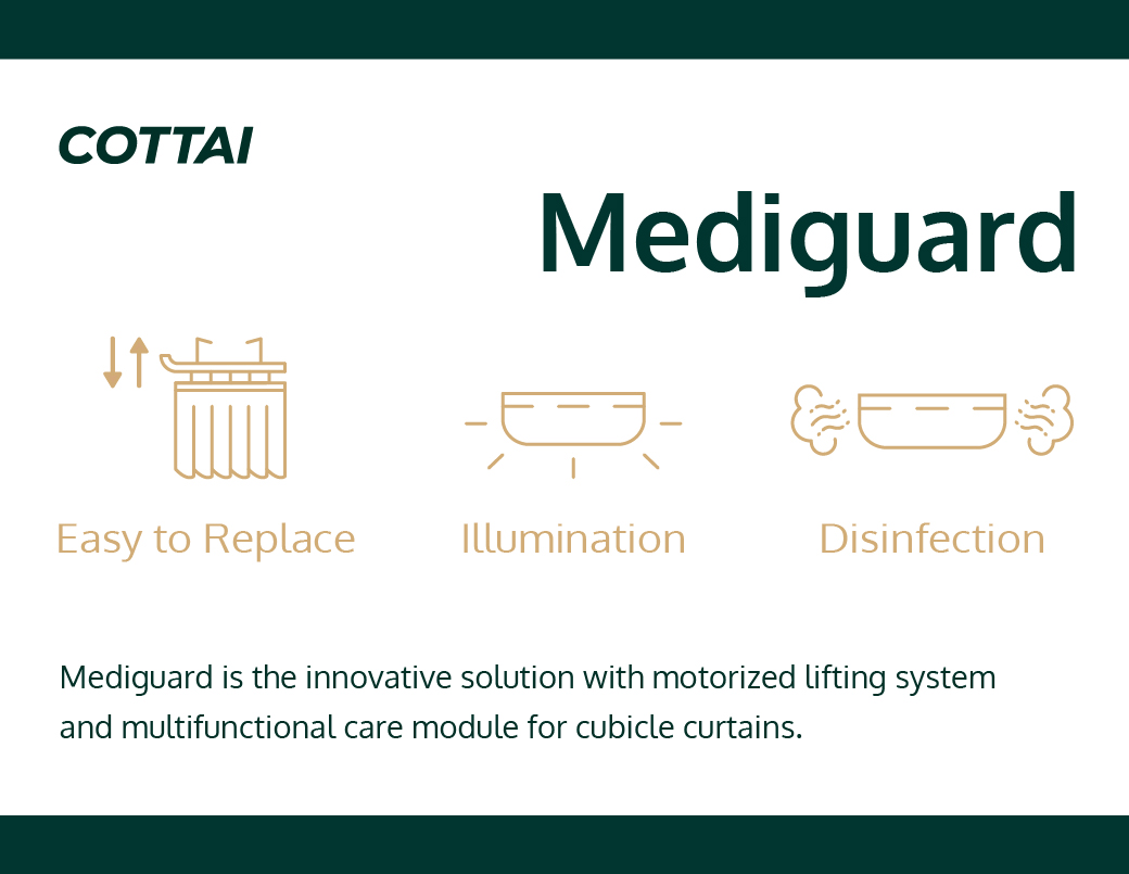 Auto lift up/down medical curtain module