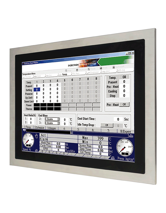 Fanless & Low power 17 inch stainless steel flat touch panel PC
