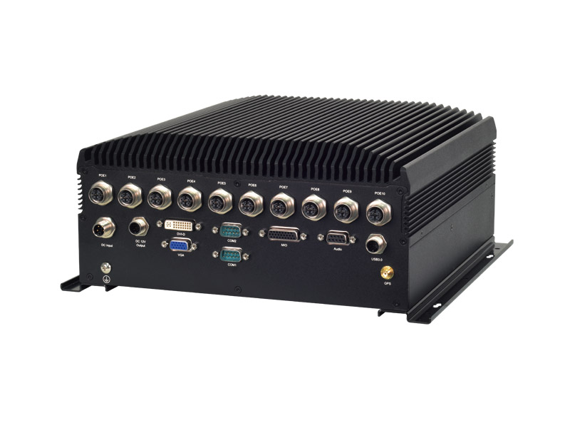 Fanless Railway Surveillance Computer with Multiple PoE Ports