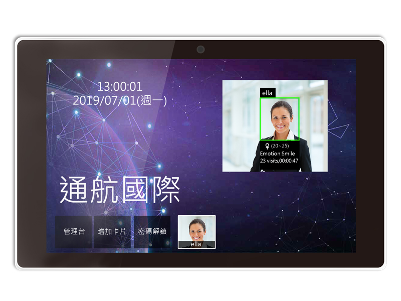 Face recognition video and audio interactive application tablet