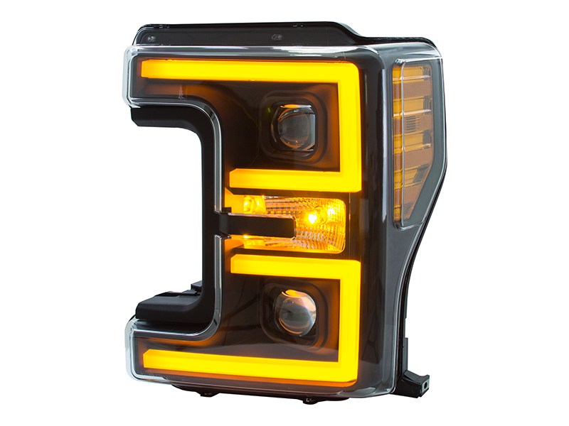 pickup/truck headlight with high performance dual color (amber/white)led light bar
