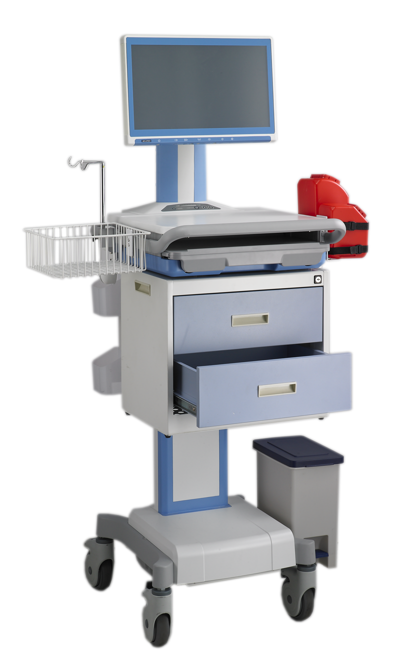 Advantech Mobile Medical Cart with the Motor Lifter to Adjust Height Electrically