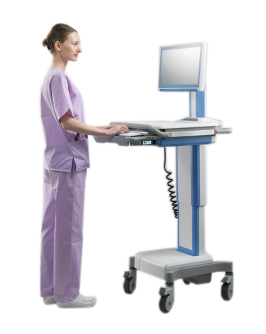 Advantech Mobile Medical Cart with the Motor Lifter to Adjust Height Electrically