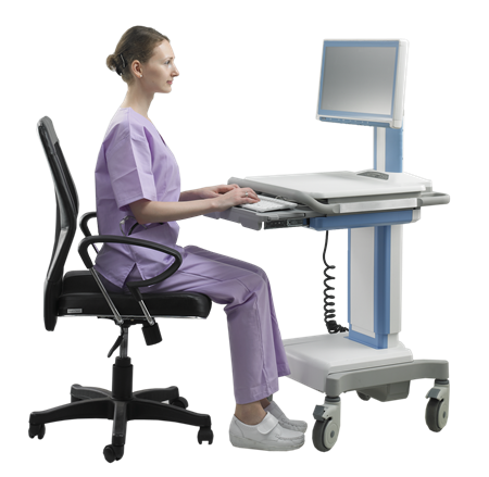 Advantech Mobile Medical Cart with the Motor Lifter to Adjust Height Electrically