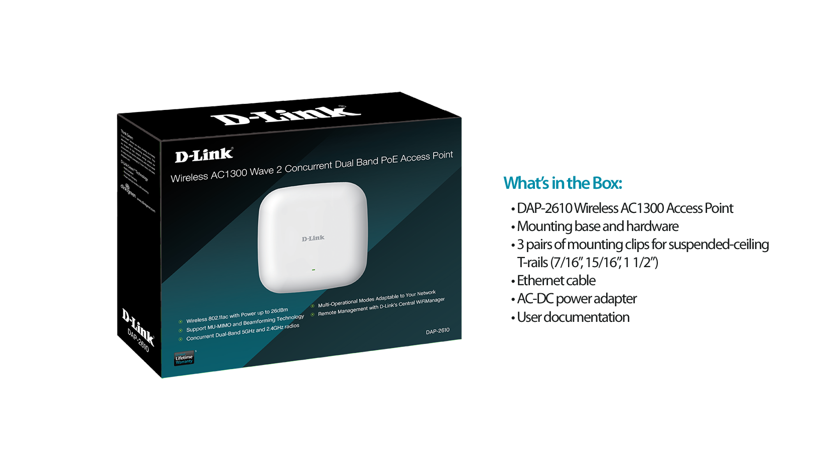 Wireless AC1300 Wave 2 Dual-Band PoE Access Point