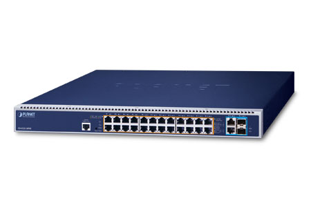 L3 24-port 802.3bt 95W PoE Managed Switch with 40G Uplink and 2400W Swappable Redundant Power System / PLANET Technology Corporation