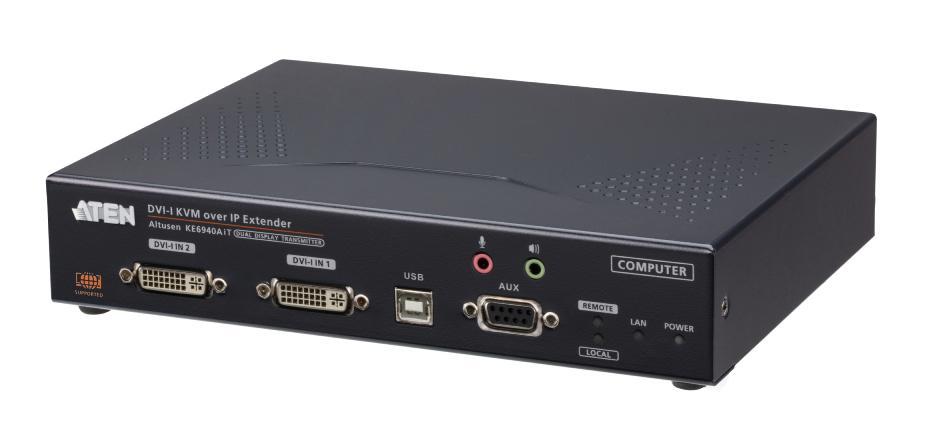 DVI-I 雙螢幕 KVM over IP 訊號延長器 (傳送裝置) 含網際網路功能 / 宏正自動科技股份有限公司