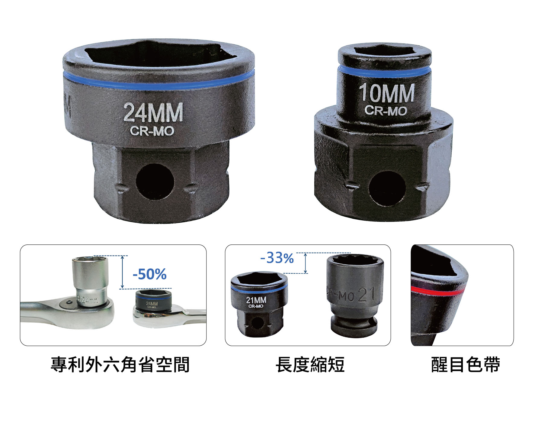 Nano Impact Sockets with Hex Shank / Tien-I Industrial Co., Ltd.