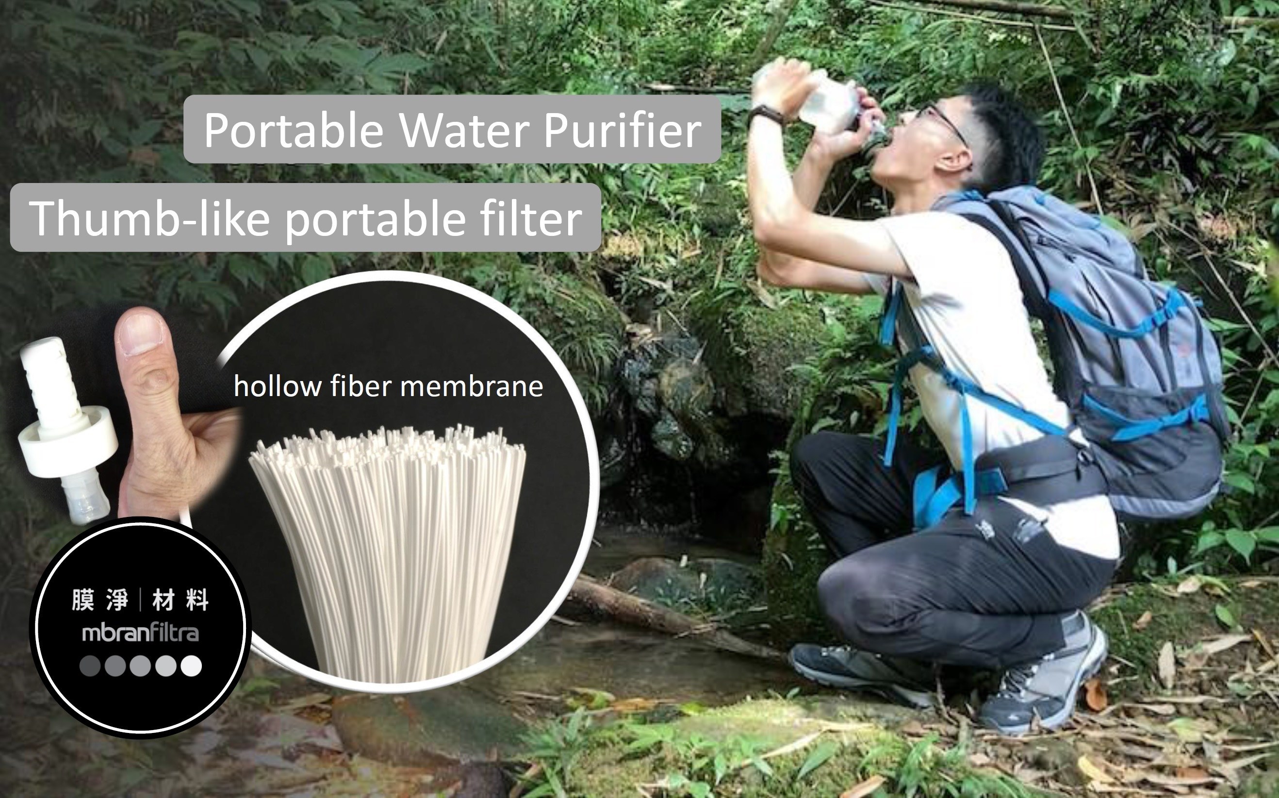 The Smallest Thumb-like Portable Water filter