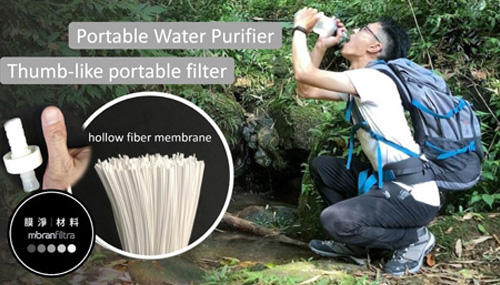 The Smallest Thumb-like Portable Water filter / Mbran Filtra Co., Ltd.