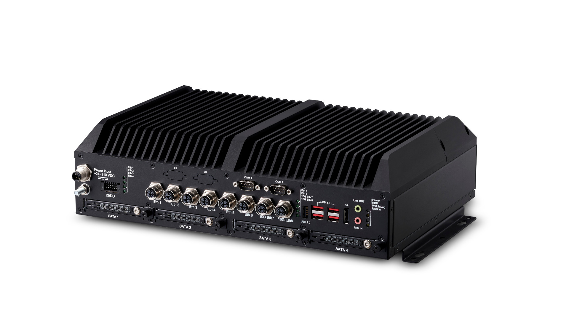 無風扇可擴充式鐵路邊緣人工智慧伺服器