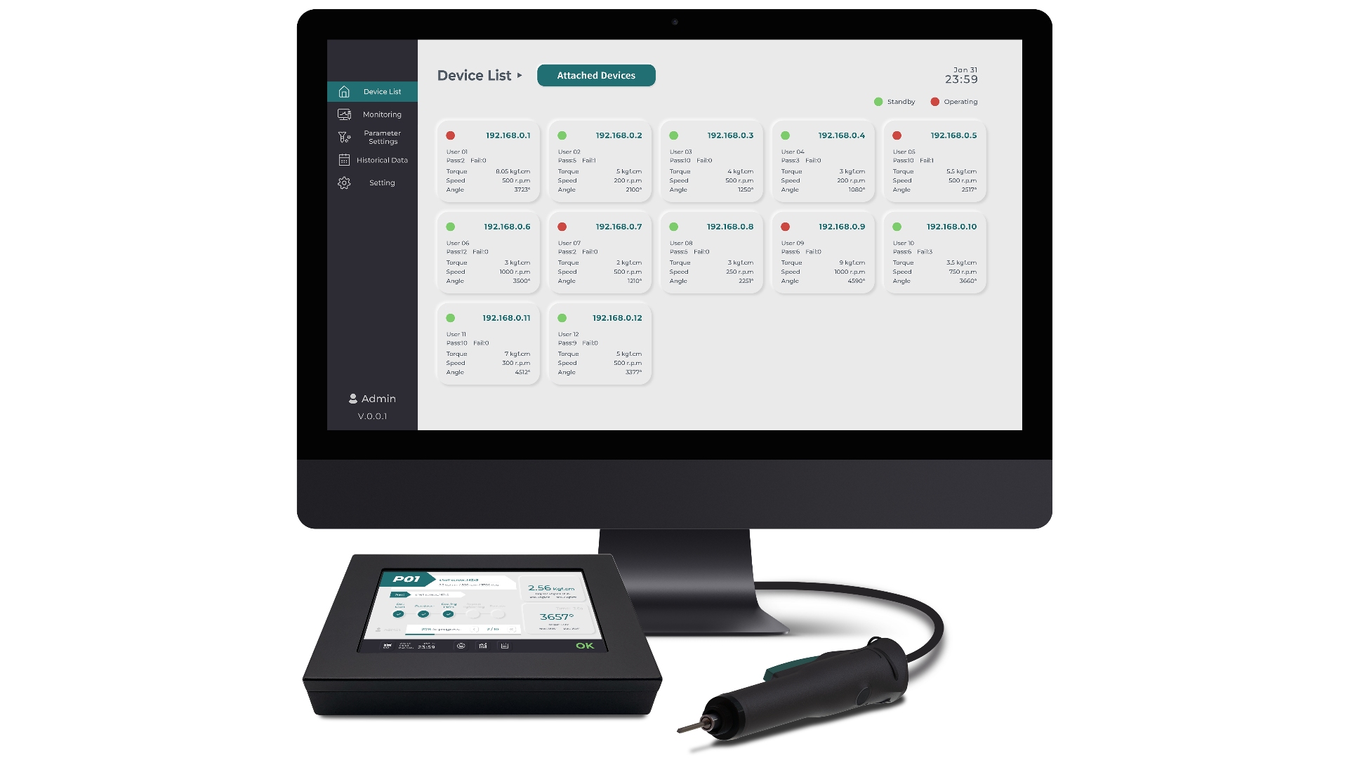 智能傳感數據電動起子 + 智能整合控制系統
