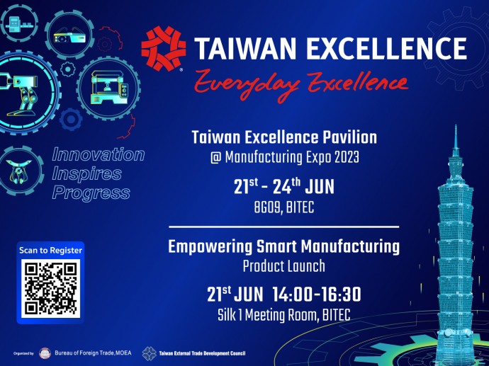 Taiwan Excellence โชว์โซลูชั่นนวัตกรรม ยกระดับสู่อุตสาหกรรม 4.0  ที่ Manufacturing Expo 2023 เริ่ม 21 มิถุนายนนี้